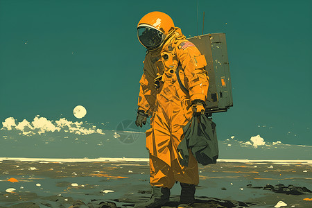 孤独月球漫步者背景图片