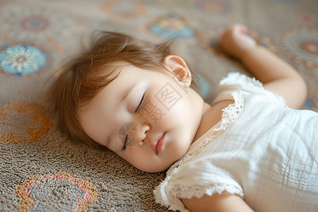 睡觉的小女孩背景图片