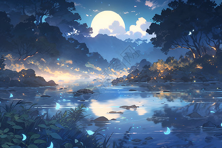 中秋之夜的月色背景图片