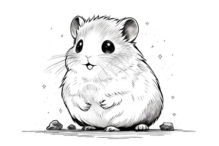 快乐的仓鼠插画背景图片