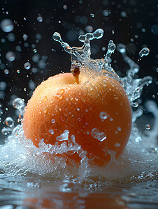 橙子水花溅射背景图片