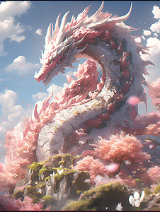 粉色龙仙背景图片