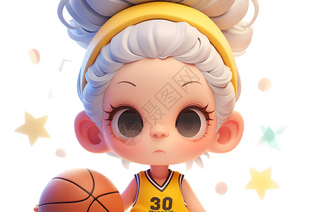 打篮球的奶奶背景图片