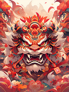 传统中国舞狮背景图片