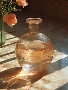 大理石桌上的花瓶背景图片
