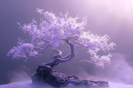 紫色大树背景图片