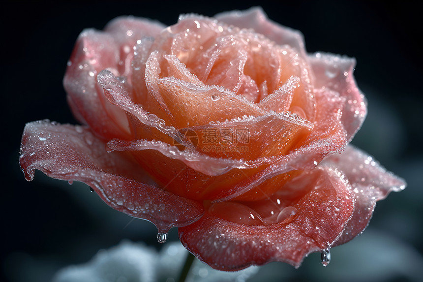 冰冷的玫瑰花图片
