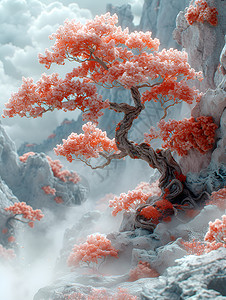 中国仙境之树背景图片