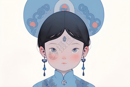 清朝时期的女孩背景图片