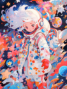 宇宙穿梭少女星际穿梭插画