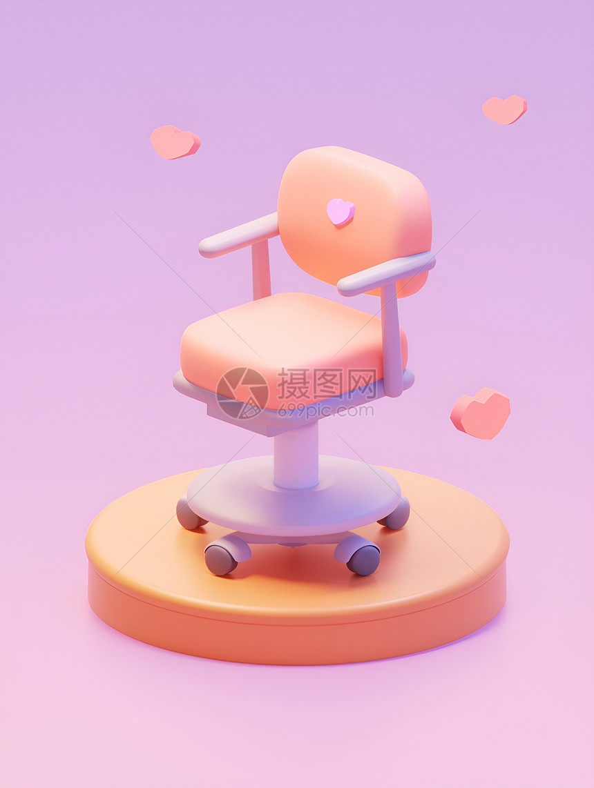 梦幻粉色椅子图片