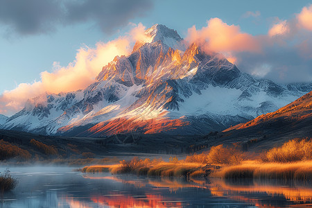 高山雪峰背景图片