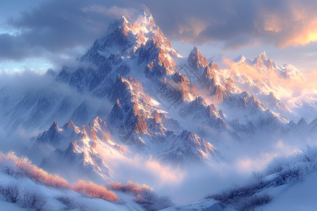 雪山美景背景图片
