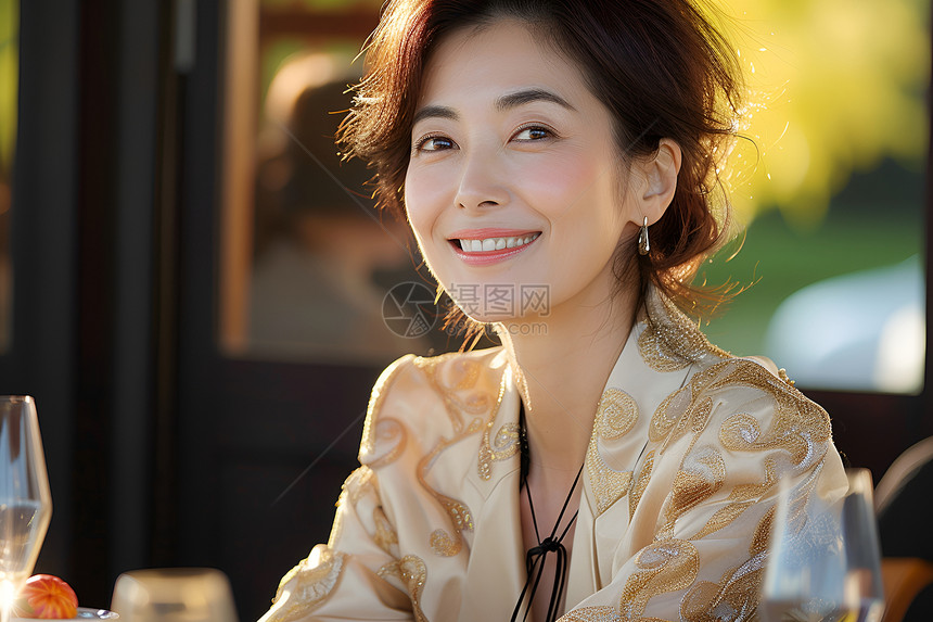 时髦优雅的中年女子图片