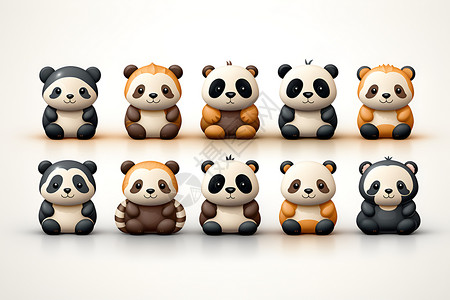 熊猫的插画背景图片
