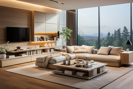 商住公寓现代简约风格的客厅设计图片