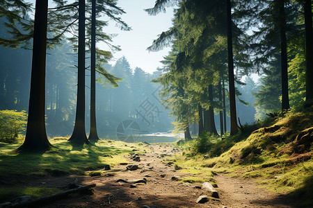 森林步道背景图片