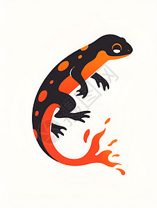 绘画的蜥蜴插画背景图片