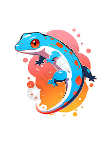 翡翠蜥蜴卡通的可爱蜥蜴插画