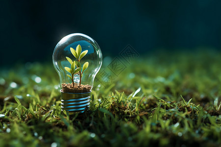 绿色能量灯泡科技高清图片