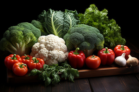 桌子上的蔬菜大全背景图片