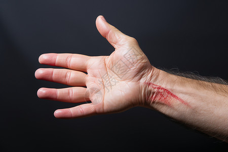 血管痉挛手腕有红线的手臂背景