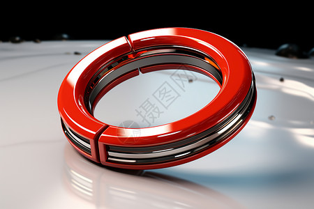 红色金属圆环背景图片