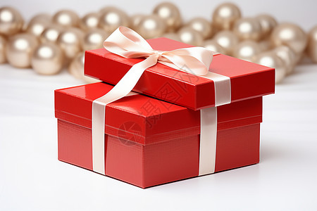 珍珠和礼品盒背景图片