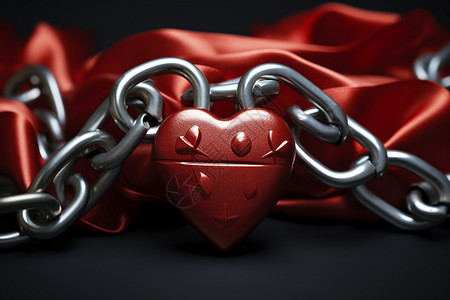 锁链和心形背景