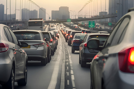 拥挤的高速公路背景图片