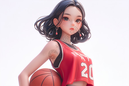 灵动的篮球少女高清图片