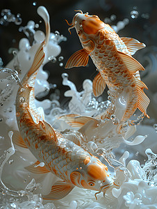 水底的小金鱼背景图片