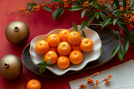 新年贺岁橙子背景图片