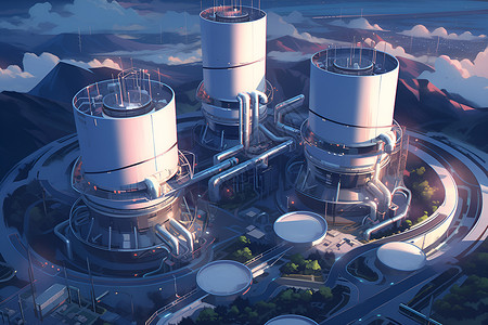 电厂未来能源之城插画