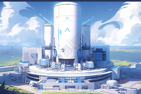 核电厂核反应堆的太空之美插画