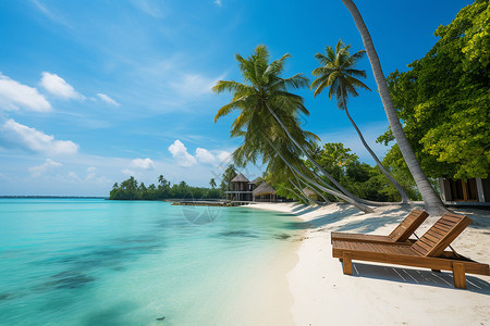 美丽的热带沙滩背景图片