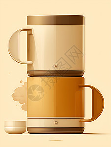 现代咖啡机现代家用咖啡机插画