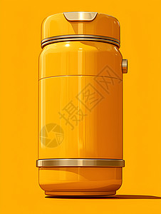 产品设计背景漂亮的黄色保温杯插画