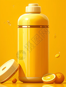 精美的黄色水壶背景图片