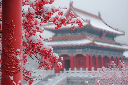 寒雪低语背景图片