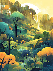 设计的森林艺术画背景图片