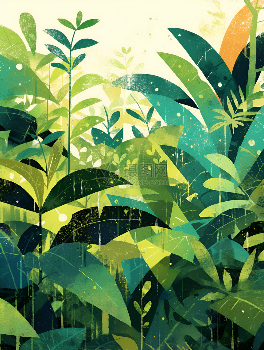 绿色的植物插画图片
