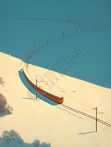 冬日白雪风景背景图片
