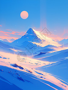 仙境雪山背景图片