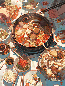 火锅盛宴背景图片