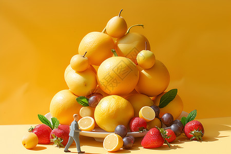 橙子叶子新鲜的水果设计图片