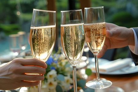 欢乐祝贺玻璃杯祝酒高清图片