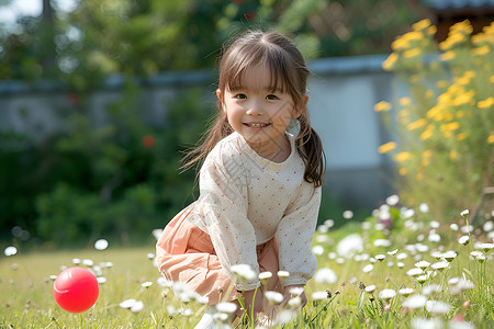 花朵上小女孩花朵中的小女孩背景