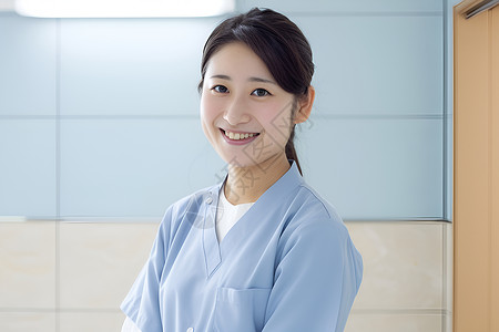 微笑的女护士背景图片
