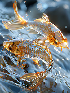 金色的鱼金色锦鲤插画